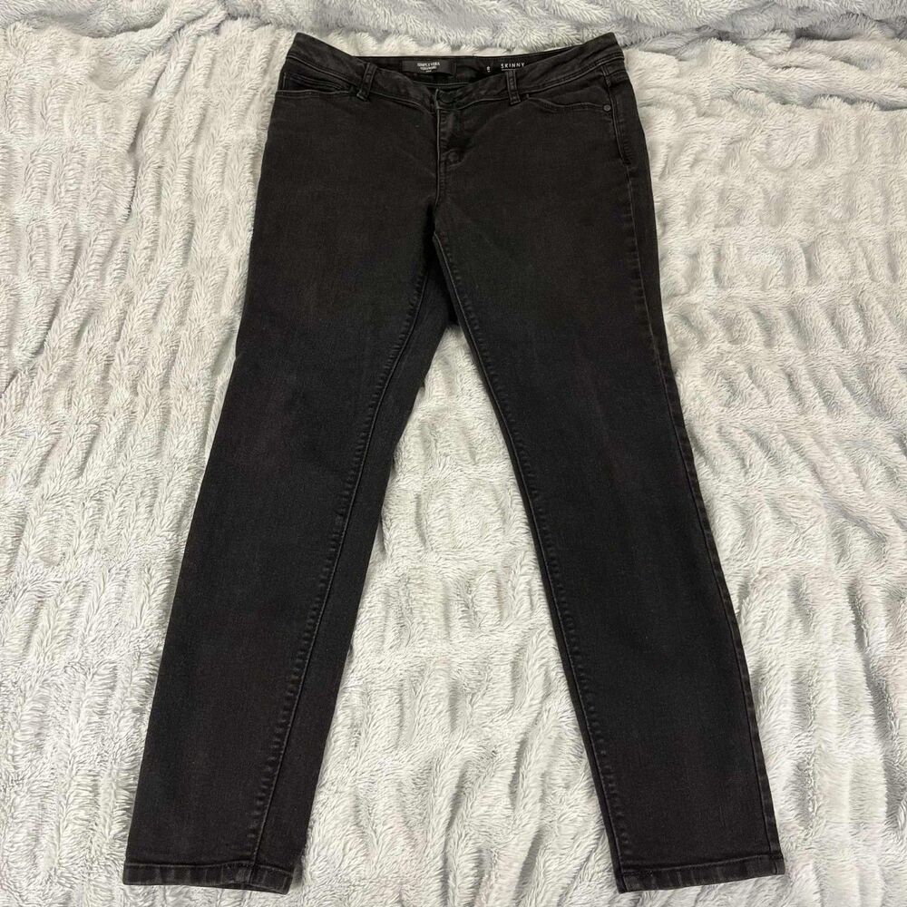 Simply Vera Vera Wang Jeans Women’s 8 Skinny Mid Rise Black Denim Stretch Casual